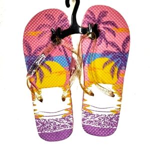5 for $10 🥳 Tropical Hawaiian sunset flip flop Sandals